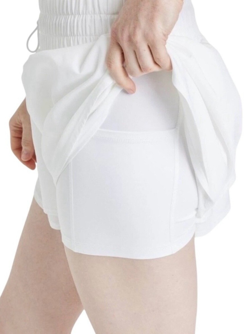 Joylab Running Shorts High Rise Flowy White Workout Gym Skort Athleisure Large